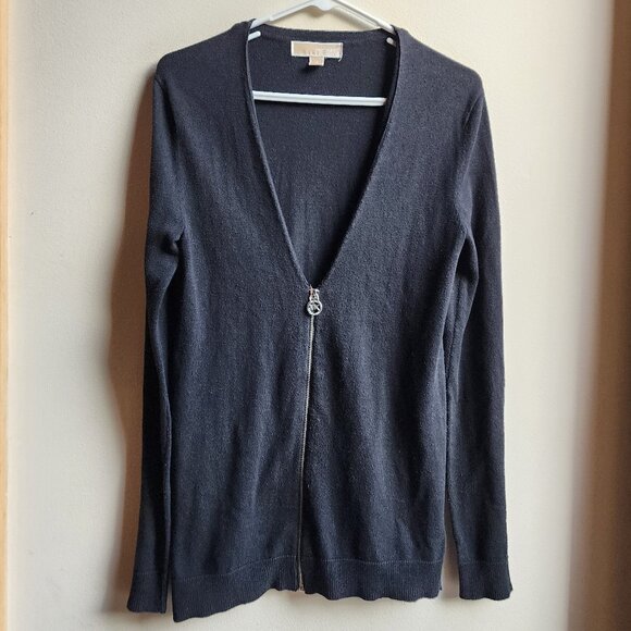 MICHAEL Michael Kors Black Zip-Up Cardigan Size Small - Picture 7 of 15